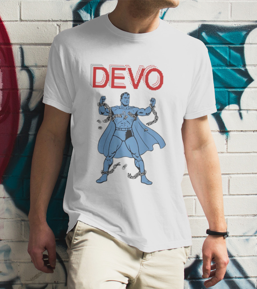 Devo Superhero Comic Style Action Figure T-Shirt