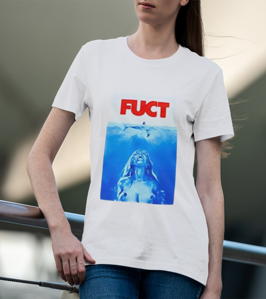 FUCT Jaws Ocean Shark Woman Swimming T-Shirt