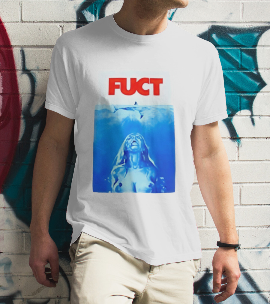 FUCT Jaws Ocean Shark Woman Swimming T-Shirt