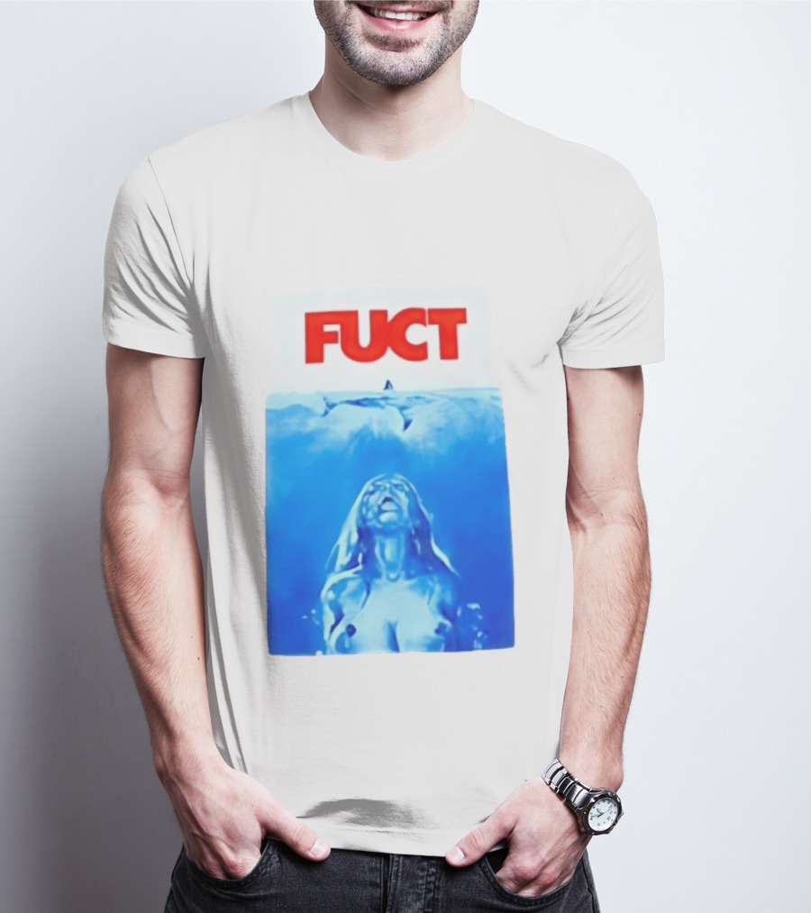 FUCT Jaws Ocean Shark Woman Swimming T-Shirt