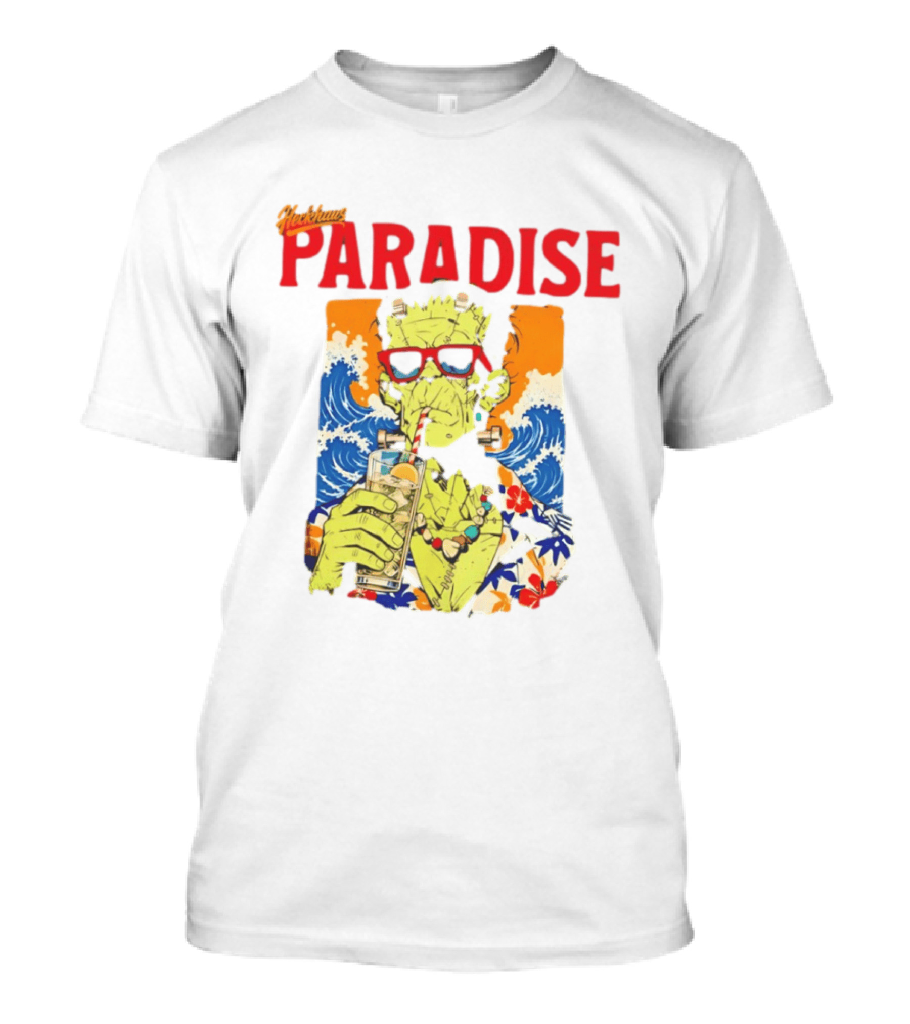 Heckhaus Paradise Frankenstein Hawaiian Waves Drinking Lemon Juice T-Shirt