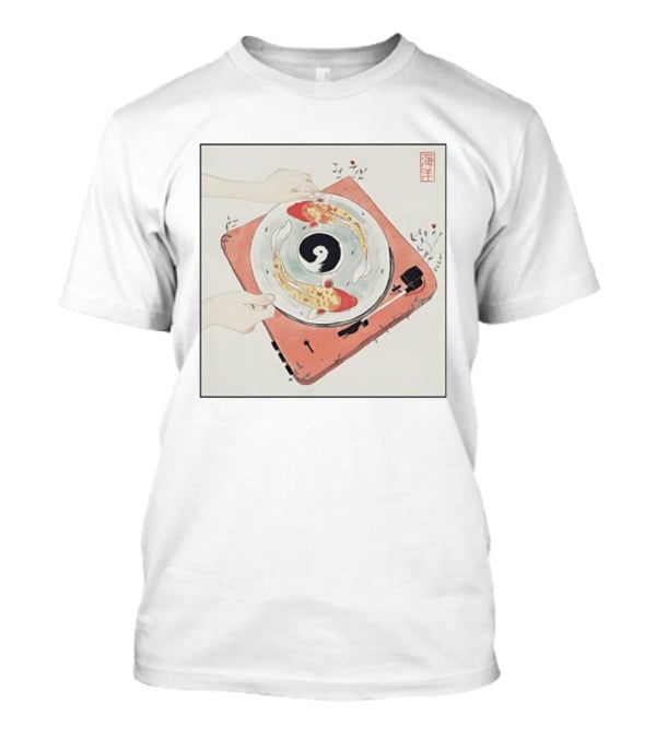 Koi Fish Yin Yang Vinyl Record Turntable Hai Yang T-Shirt