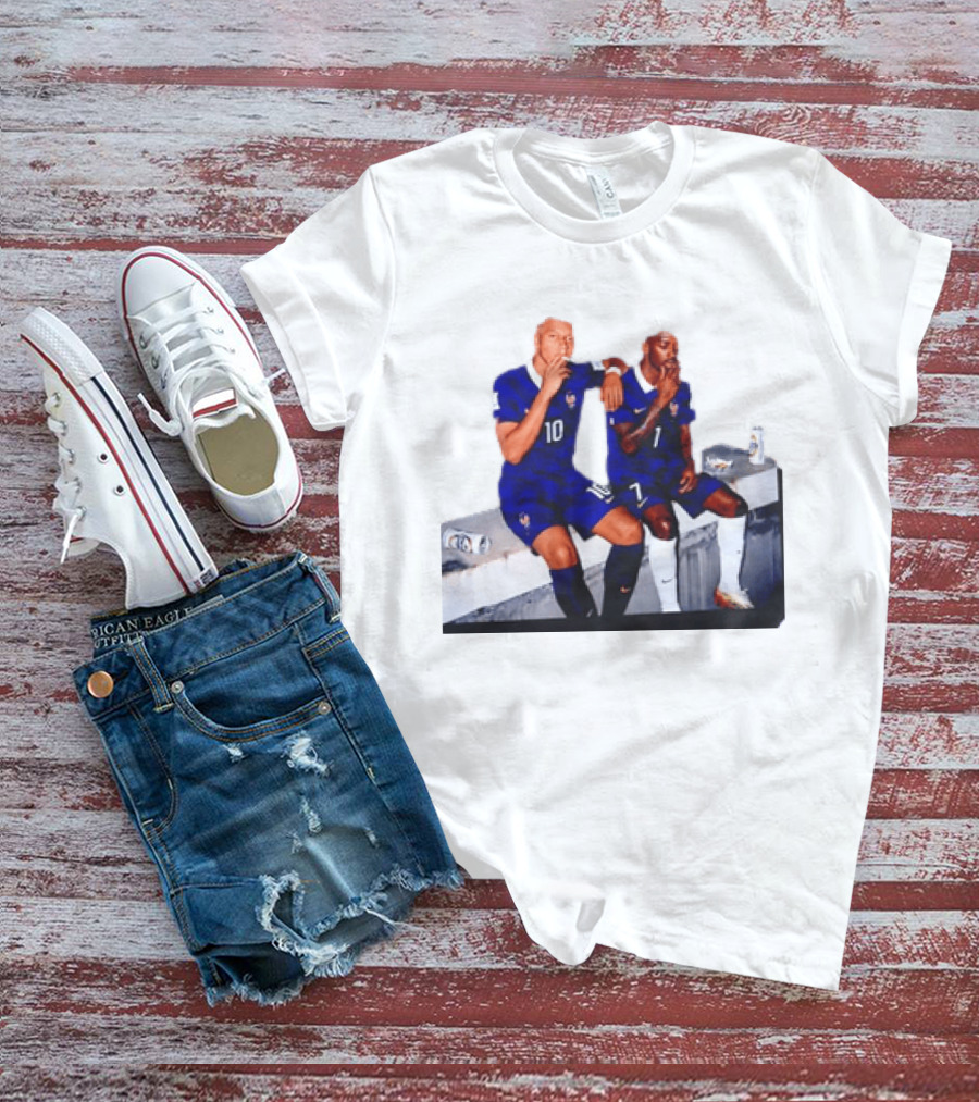 Kylian Mbappe And Ousmane Dembele Smoking And Drinking T-Shirt