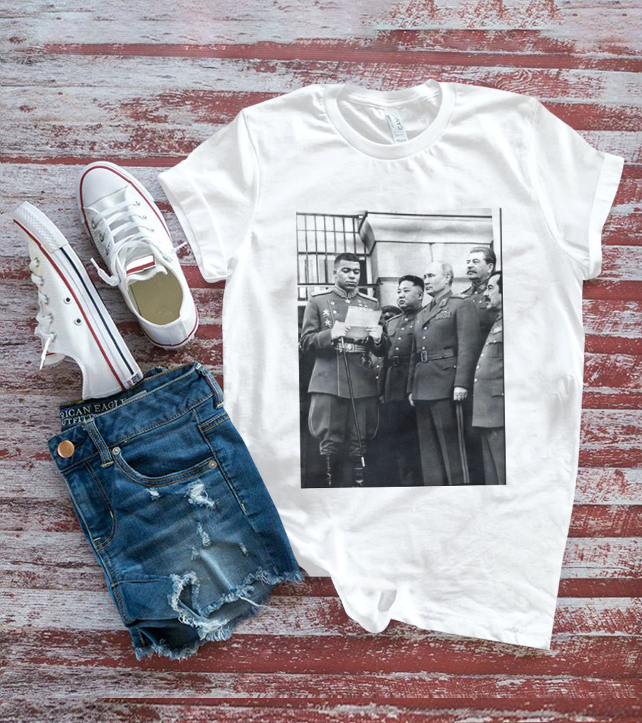 Kylian Mbappé In Historical Dictator Military Uniform Speech Photo T-Shirt