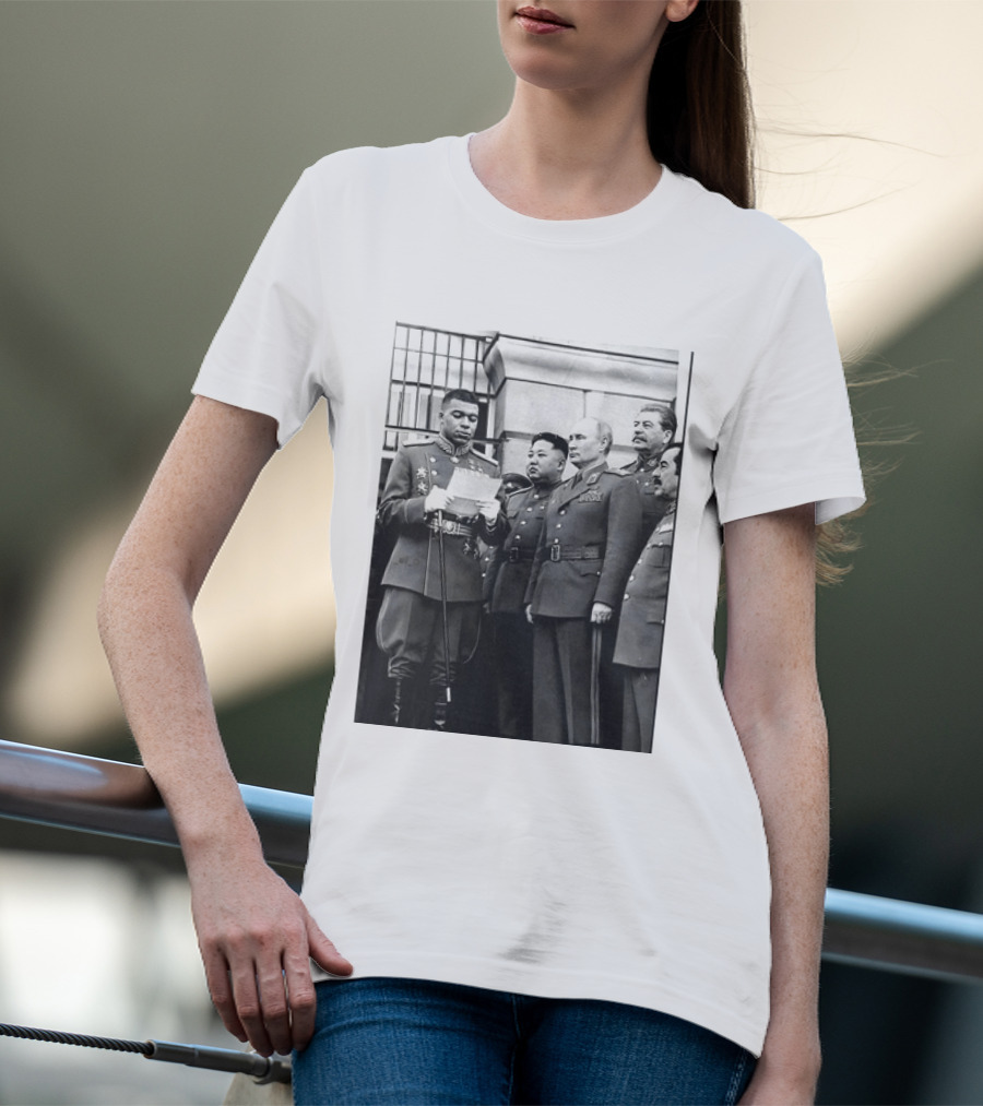 Kylian Mbappé In Historical Dictator Military Uniform Speech Photo T-Shirt
