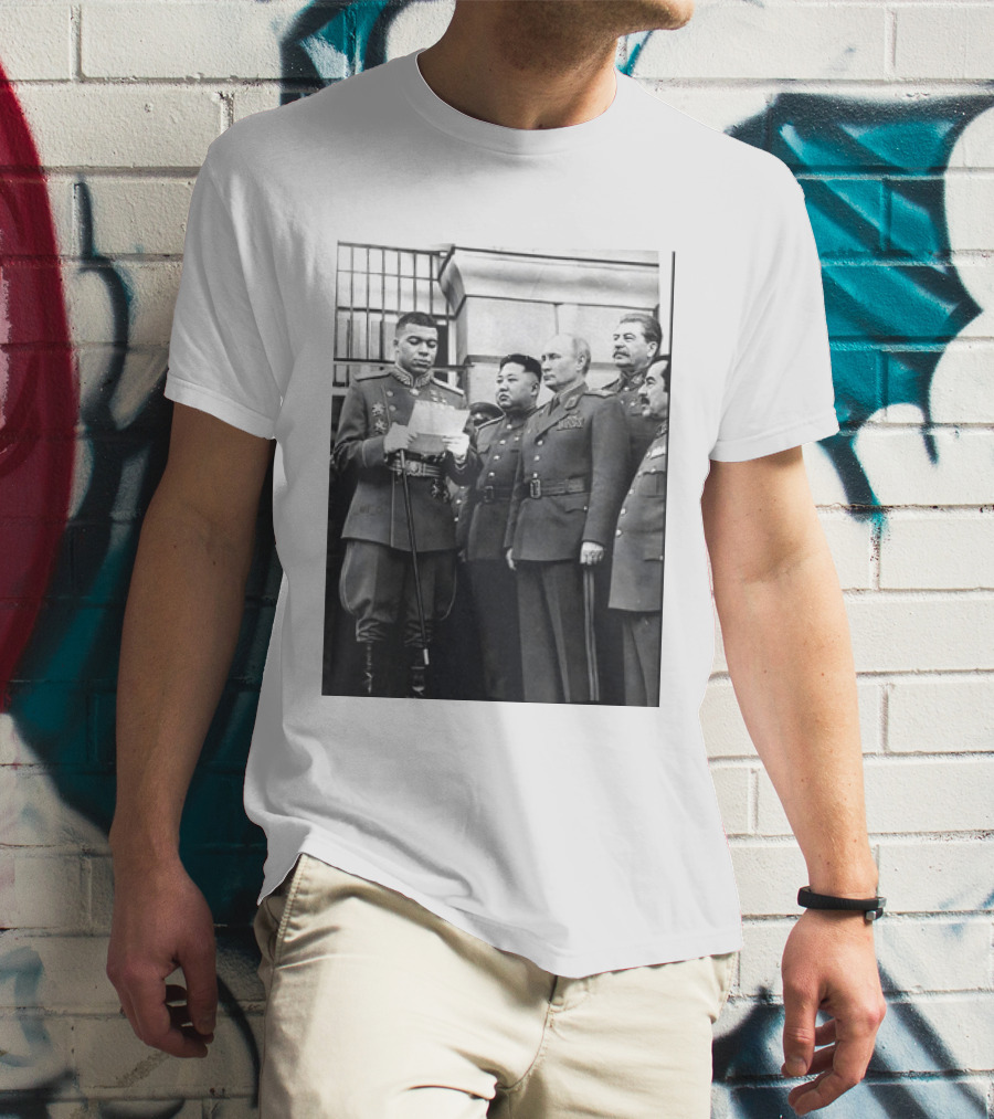 Kylian Mbappé In Historical Dictator Military Uniform Speech Photo T-Shirt