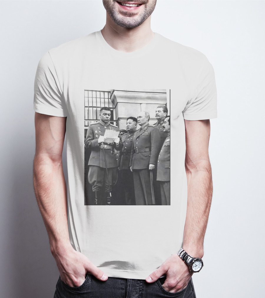 Kylian Mbappé In Historical Dictator Military Uniform Speech Photo T-Shirt