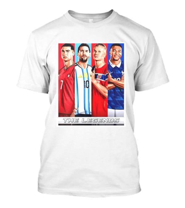 The Legends Ronaldo Messi Haaland Mbappe Football Stars T-Shirt