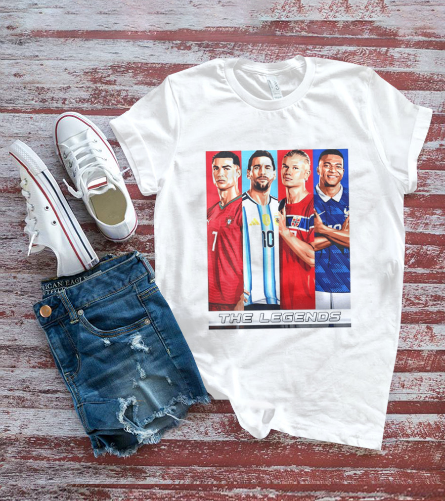 The Legends Ronaldo Messi Haaland Mbappe Football Stars T-Shirt