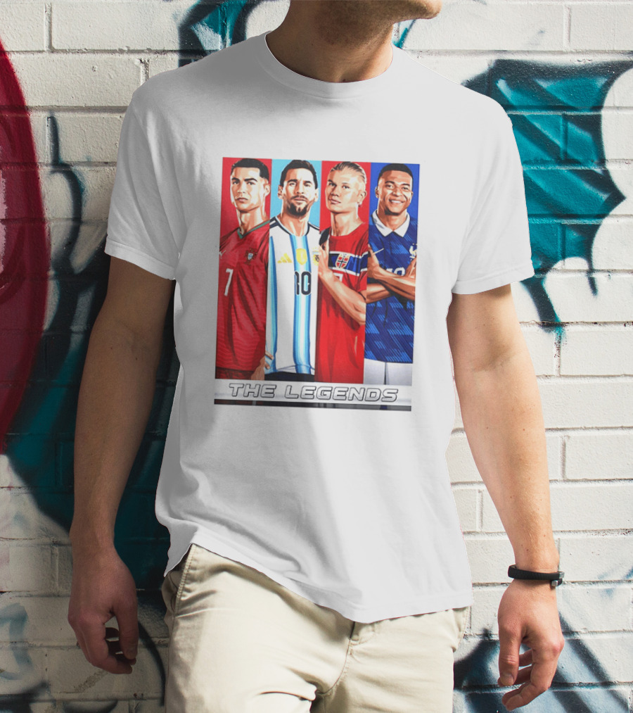 The Legends Ronaldo Messi Haaland Mbappe Football Stars T-Shirt