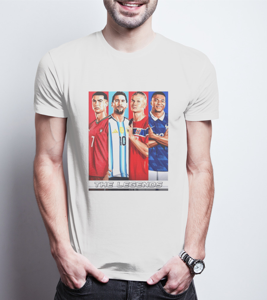 The Legends Ronaldo Messi Haaland Mbappe Football Stars T-Shirt