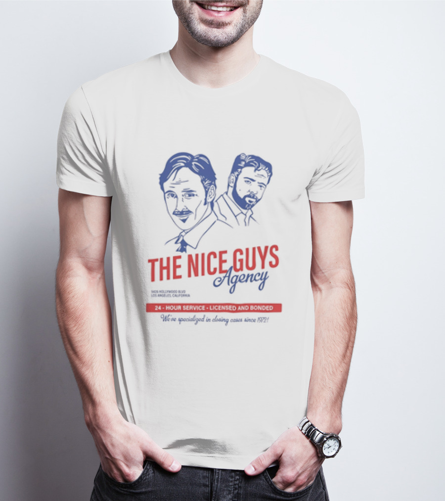 The Nice Guys Agency 24 Hour Service Licensed And Bonded Drawing T-Shirt