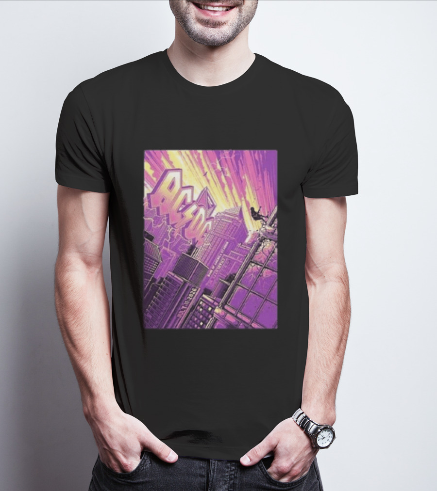 ACDC Charlotte PWR Up North America Tour July 11 2026 Skyline T-Shirt