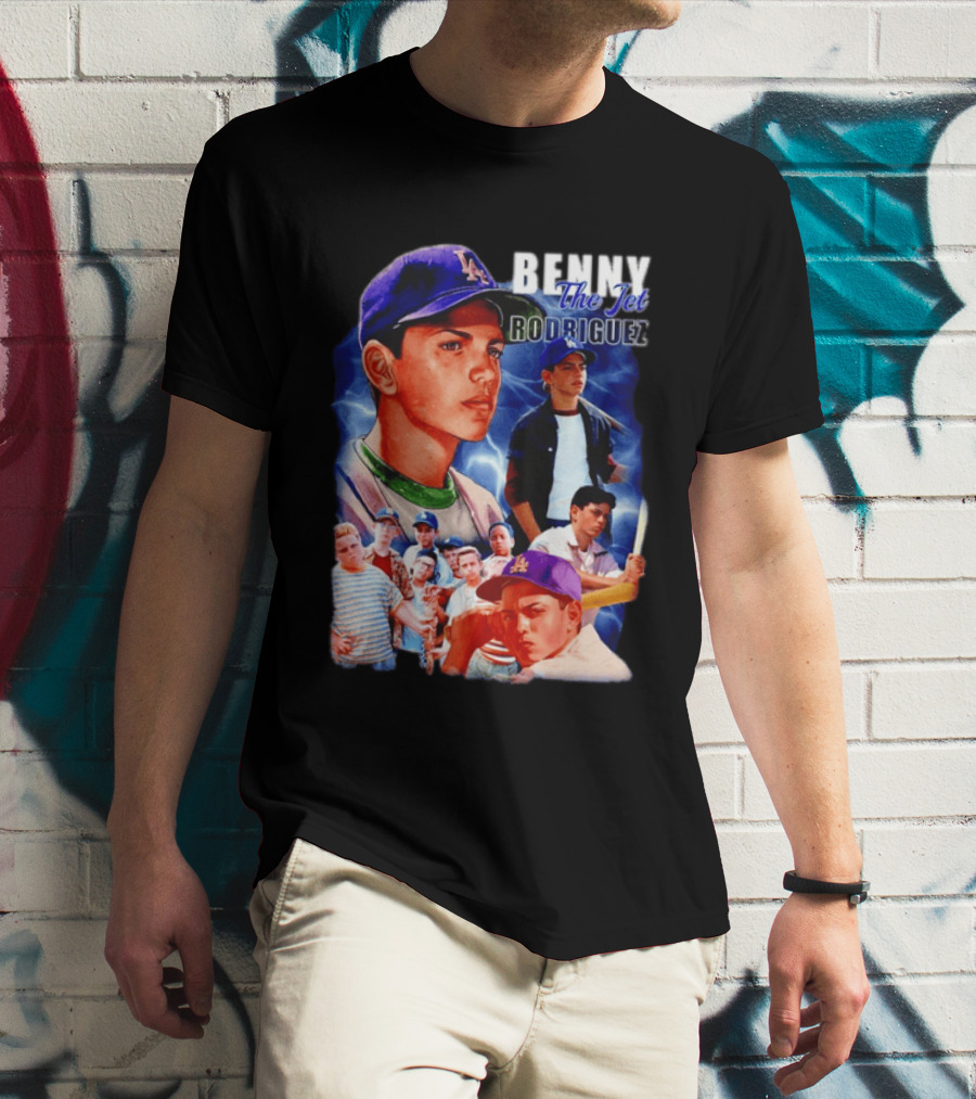 Benny The Jet Rodriguez Sandlot Baseball Movie Iconic Character Collage T-Shirt
