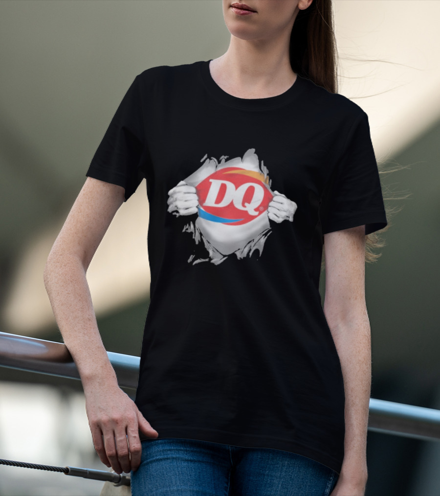 Dairy Queen DQ Superhero Ripped Chest Torn Employee T-Shirt