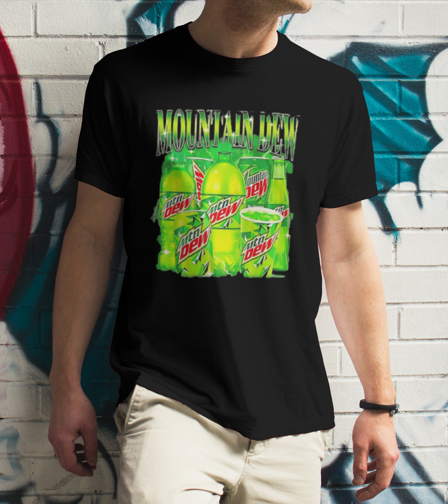 Mountain Dew Green Beverage Collection Bottles And Cans T-Shirt