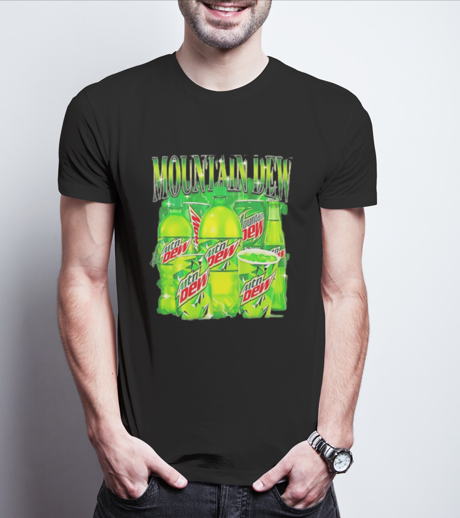Mountain Dew Green Beverage Collection Bottles And Cans T-Shirt