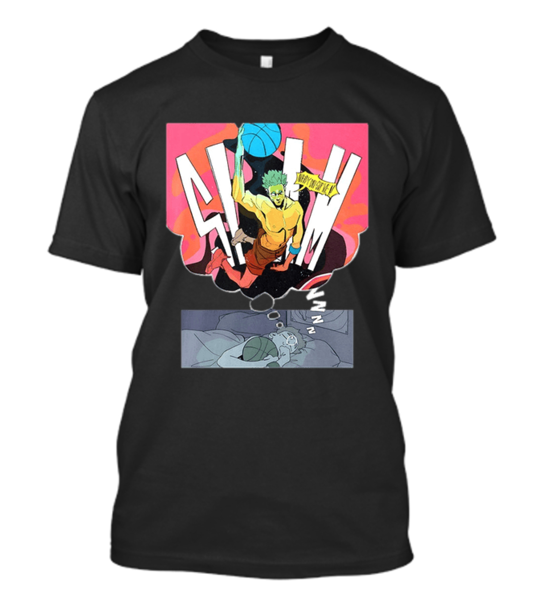 Dreaming Basketball Player Slam Dunk Nobody Can Stop Me Comic T-Shirt
