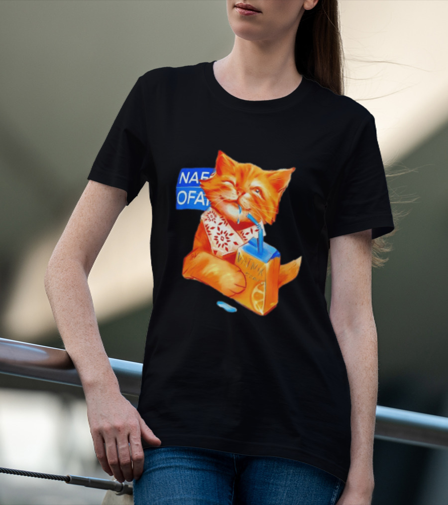 NAFO Fella Orange Cat Drinking VATNIK Tears T-Shirt
