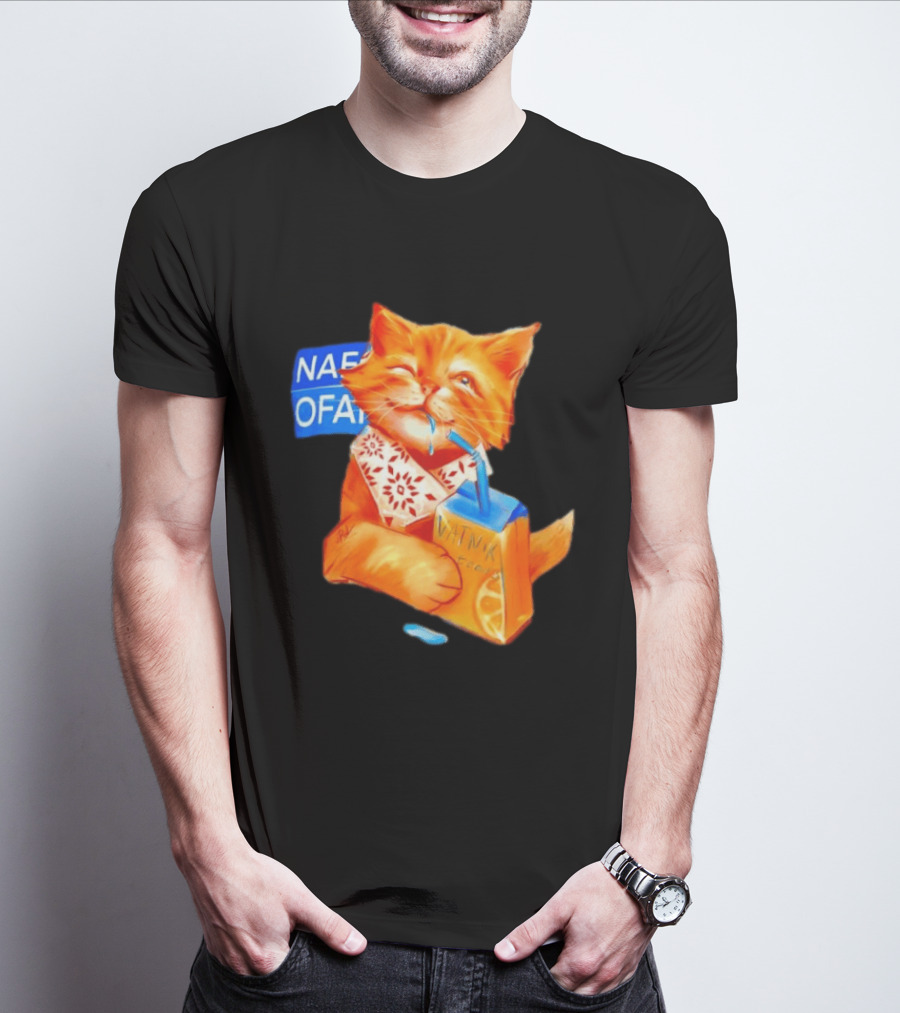 NAFO Fella Orange Cat Drinking VATNIK Tears T-Shirt