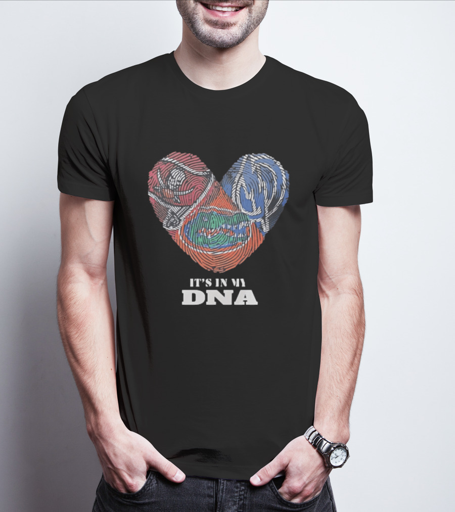 Florida Gators Fingerprint Heart It's In My DNA T-Shirt