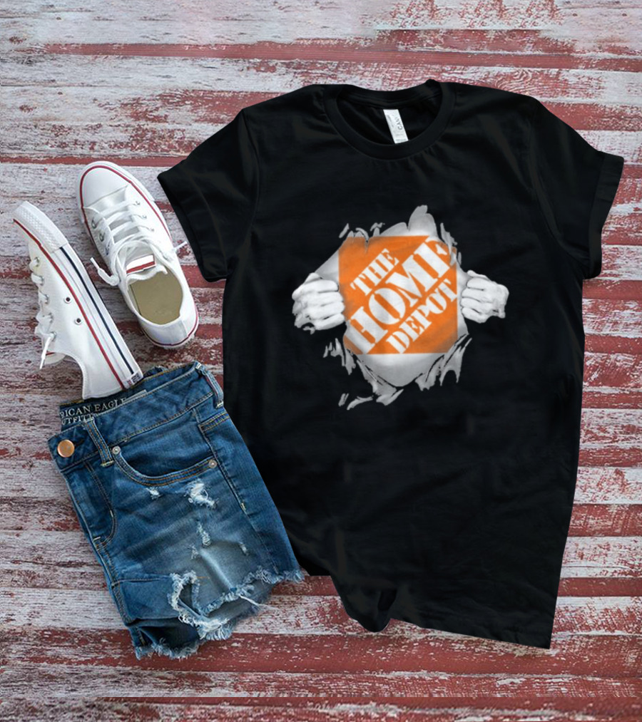The Home Depot Ripped Chest Superhero Torn Employee T-Shirt
