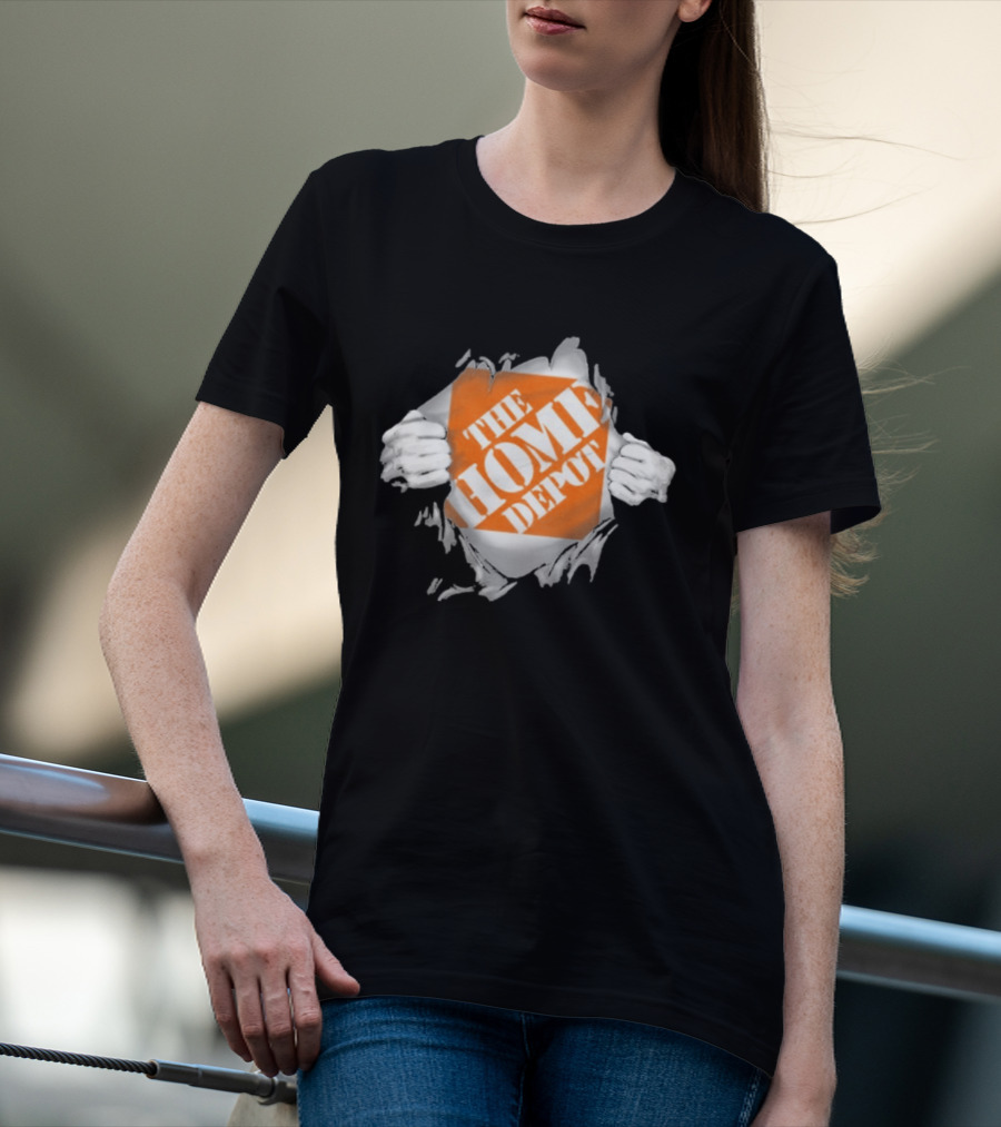 The Home Depot Ripped Chest Superhero Torn Employee T-Shirt