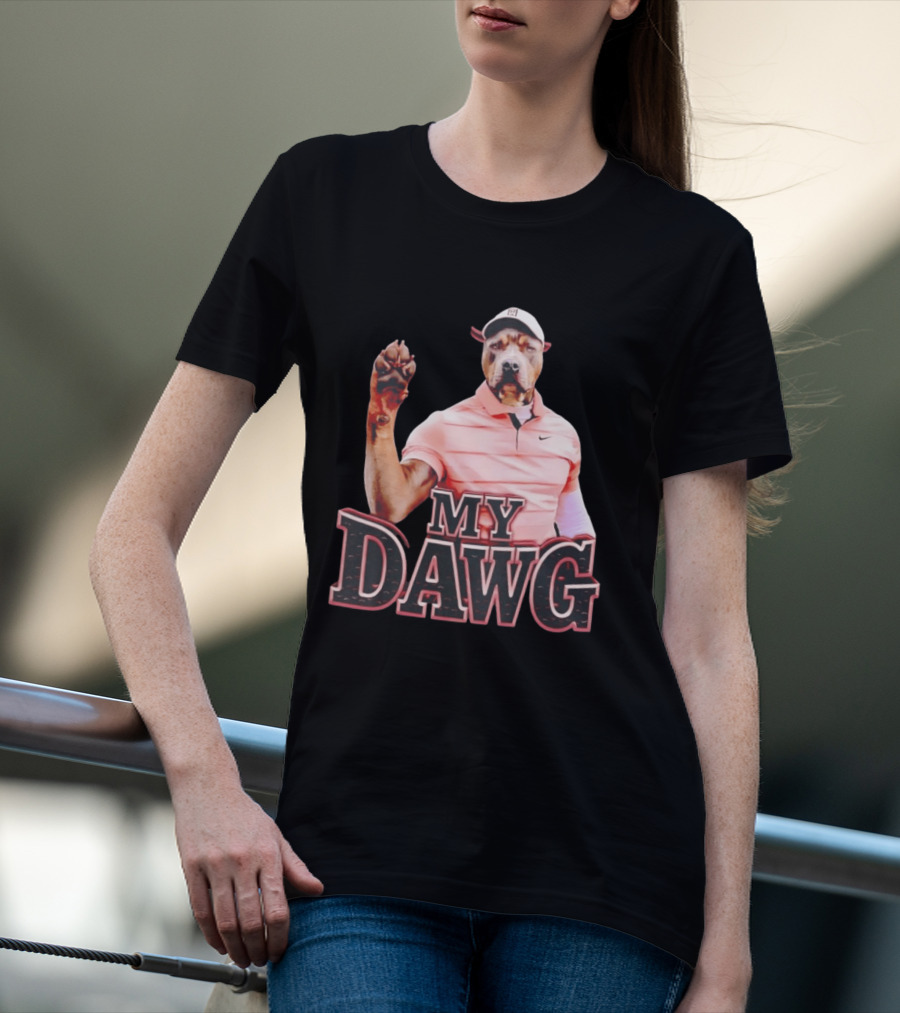 Tiger Woods Golfing Pitbull My Dawg T-Shirt