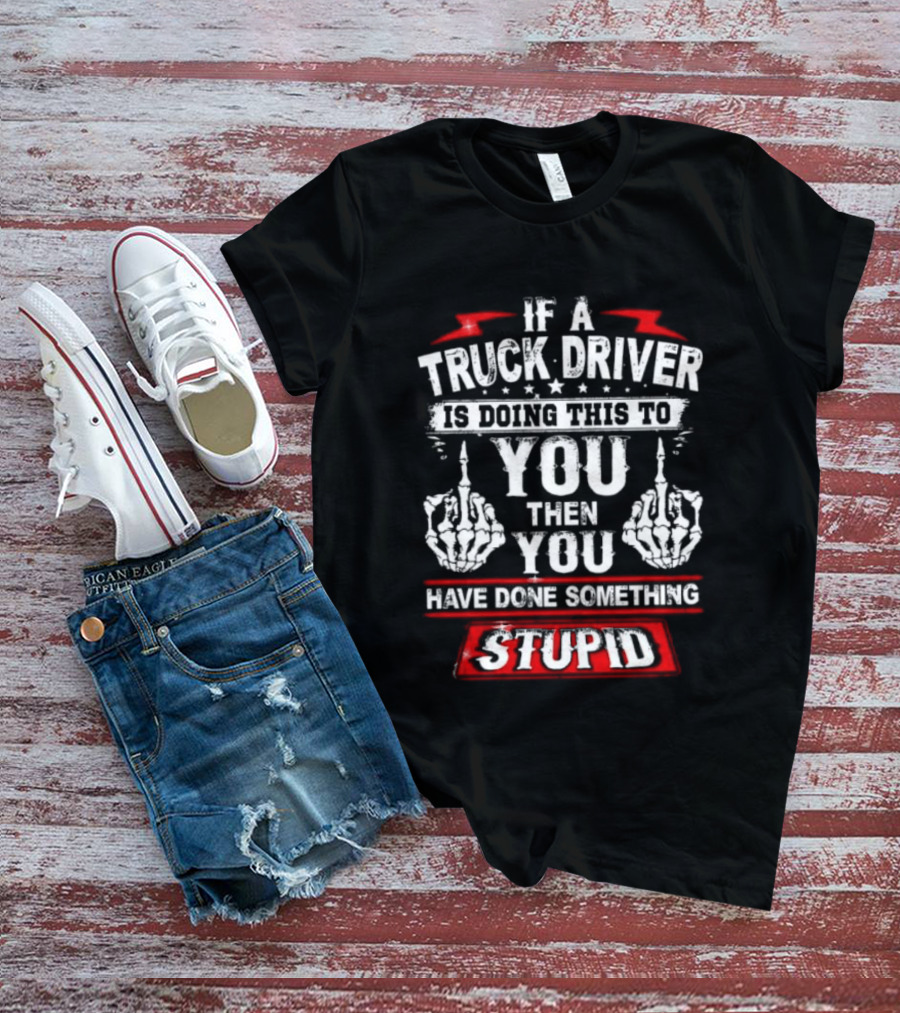 If A Truck Driver Is Doing This To You Then You Have Done Something Stupid T-Shirt