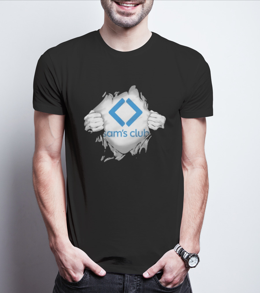 Sam's Club Ripped Chest Superhero Torn Employee Sam's Club T-Shirt