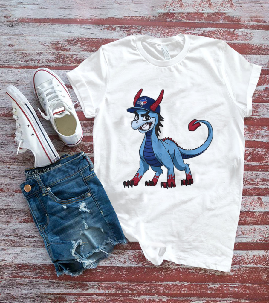 Toronto Blue Jays MLB Baseball Blue Dragon Hat T-Shirt
