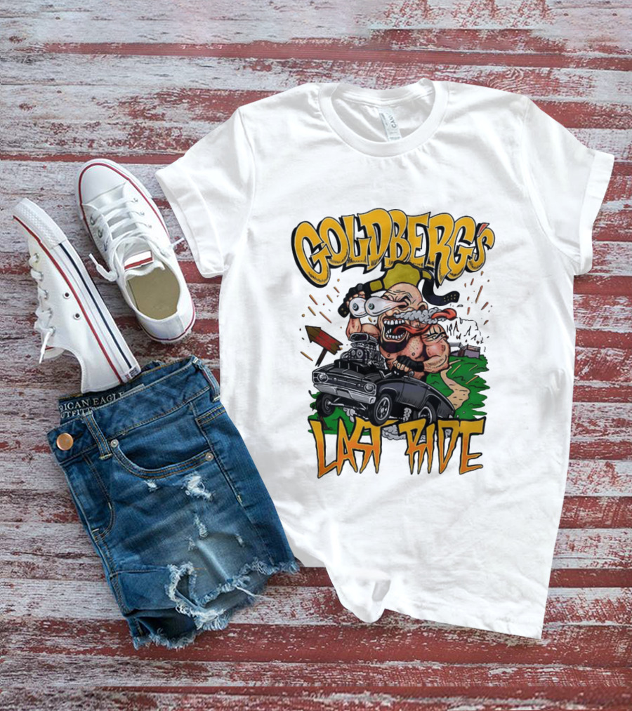Goldberg's Last Ride Wrestling Cartoon Car WCW WWE T-Shirt