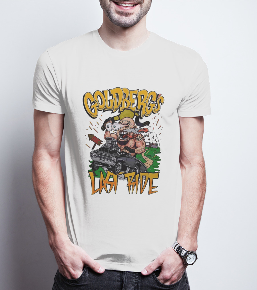 Goldberg's Last Ride Wrestling Cartoon Car WCW WWE T-Shirt