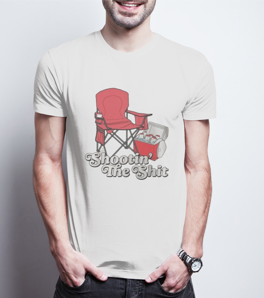 Shootin' The Shit Red Chair And Cooler BBQ Vibes T-Shirt