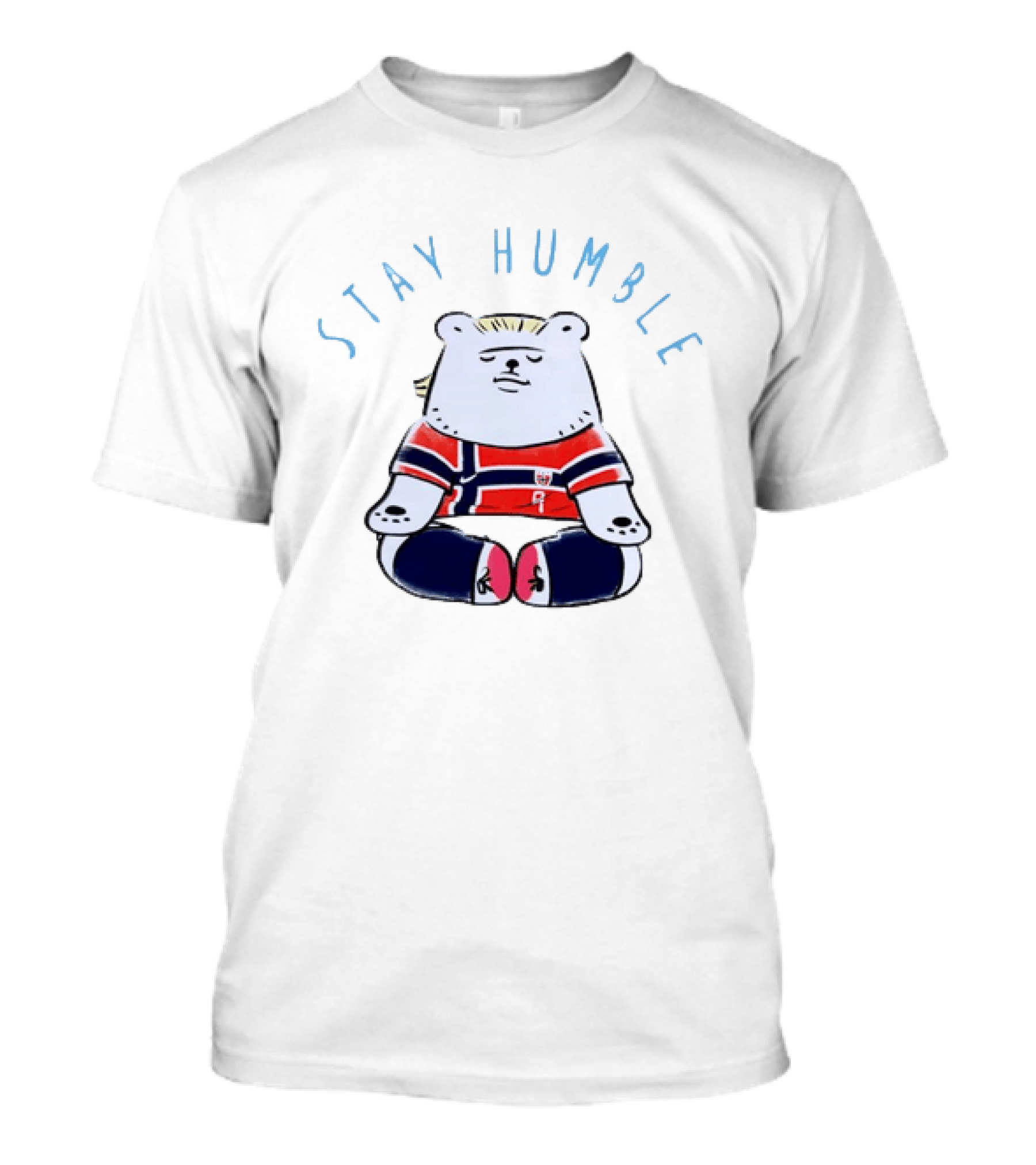 Stay Humble Meditating Bear Norway Erling Haaland Football Team T-Shirt