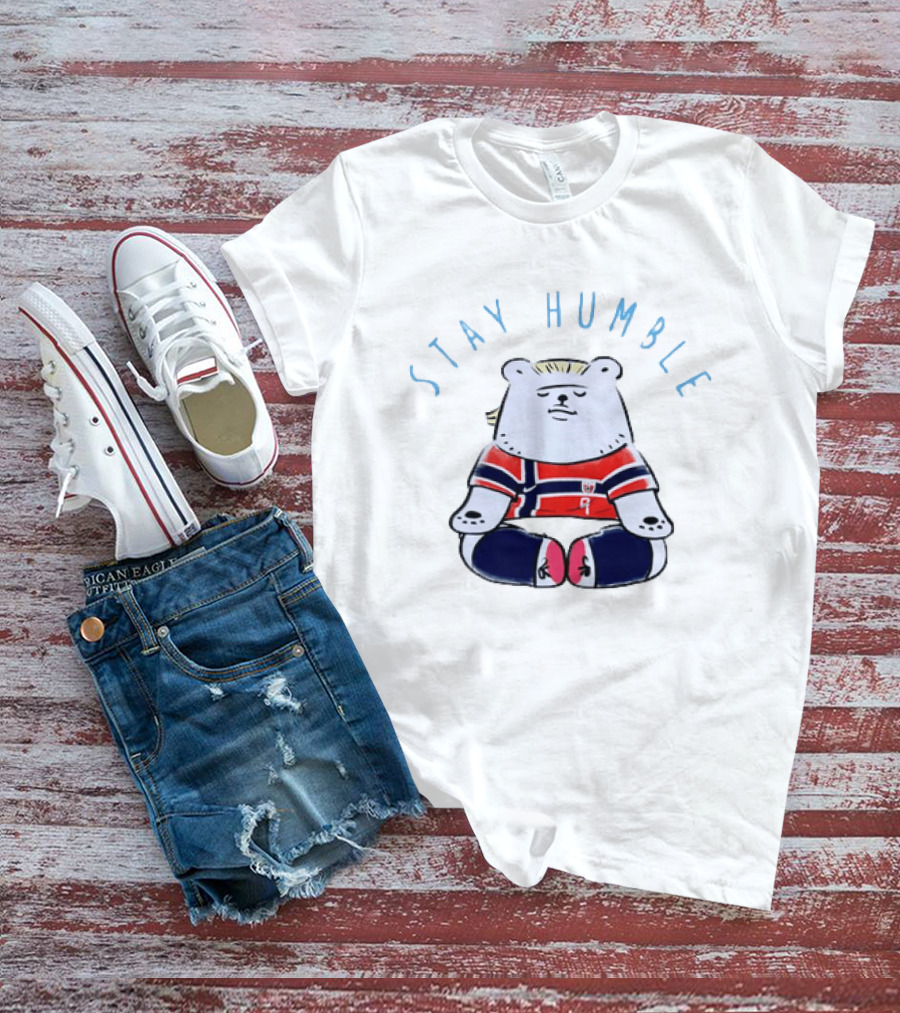 Stay Humble Meditating Bear Norway Erling Haaland Football Team T-Shirt