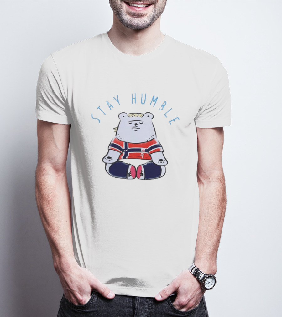 Stay Humble Meditating Bear Norway Erling Haaland Football Team T-Shirt