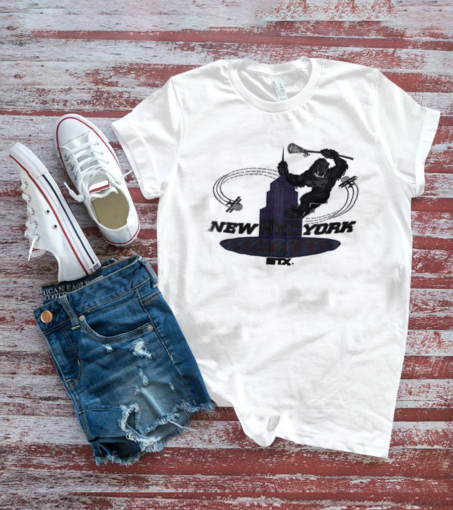 King Kong Empire State Building New York Lacrosse T-Shirt