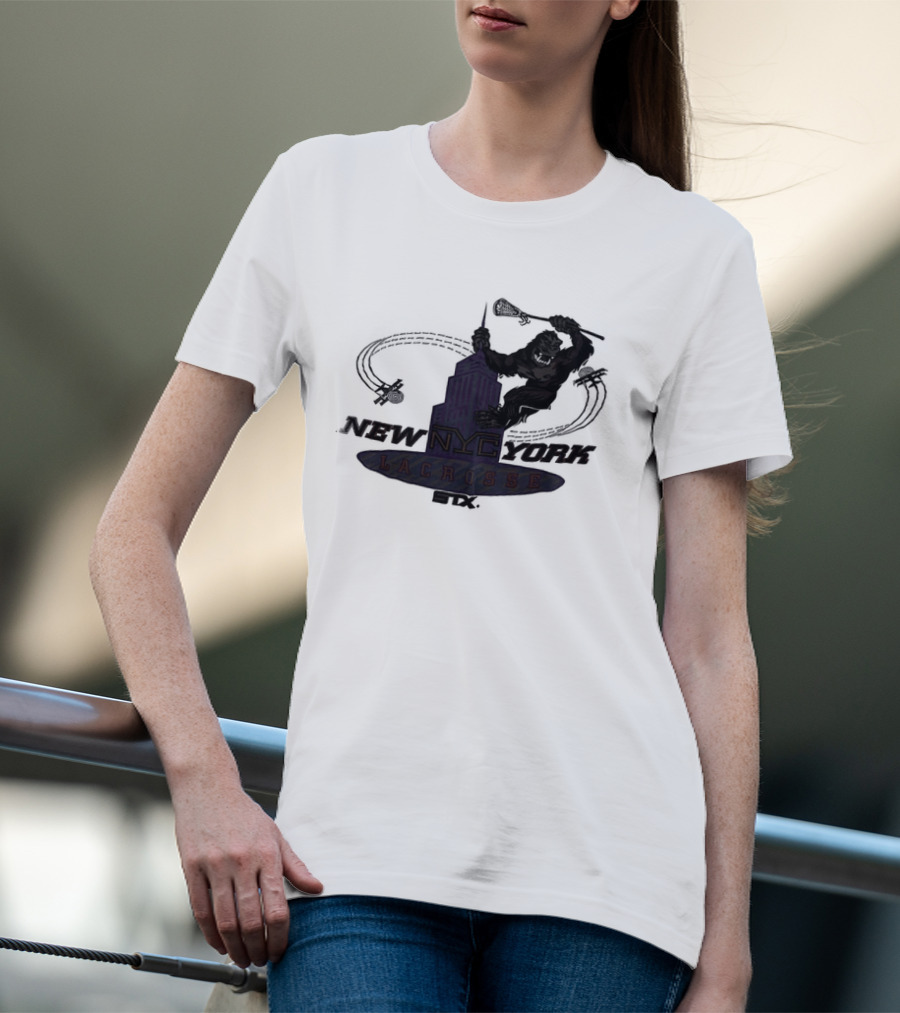 King Kong Empire State Building New York Lacrosse T-Shirt