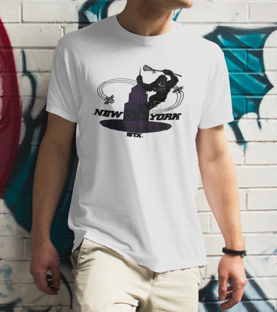 King Kong Empire State Building New York Lacrosse T-Shirt