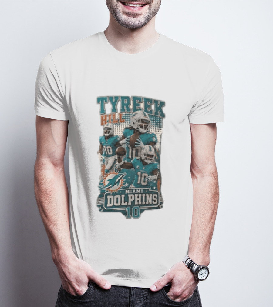Tyreek Hill Miami Dolphins 10 Football T-Shirt