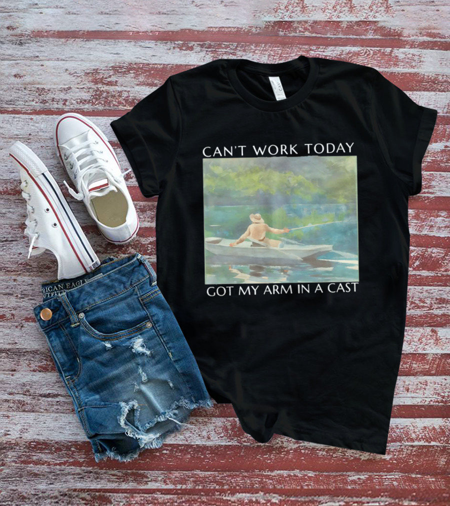 Can't Work Today Got My Arm In A Cast Fishing Boat Scenic T-Shirt