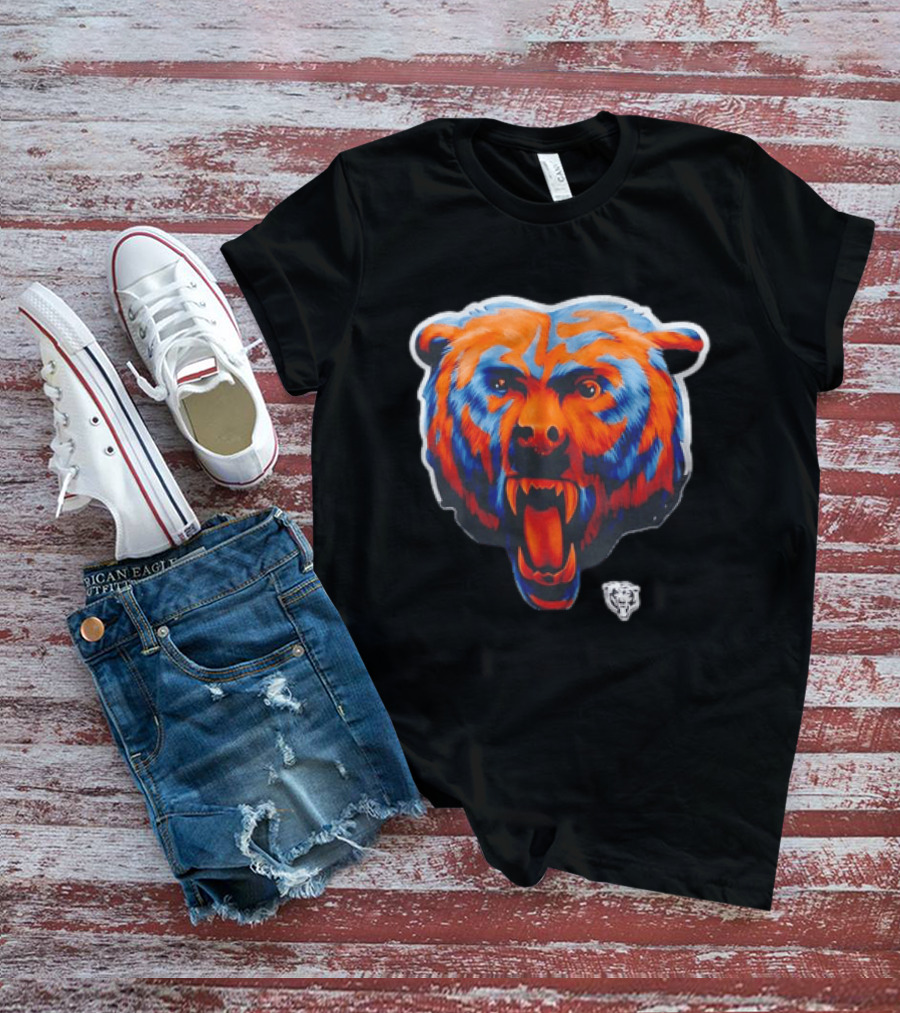 Chicago Bears Fierce Roaring Bear Face T-Shirt
