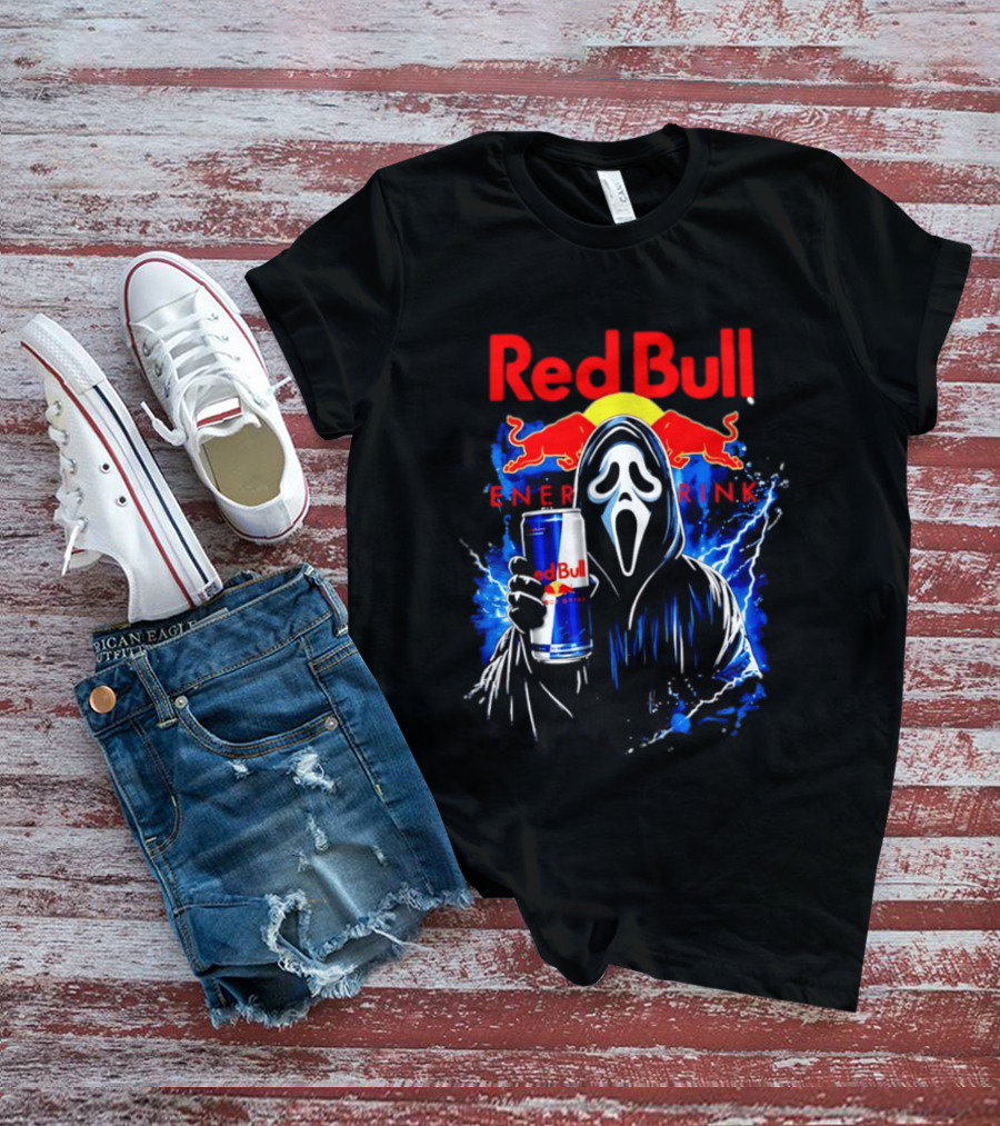 Red Bull Energy Drink Ghostface Scream Bootleg T-Shirt