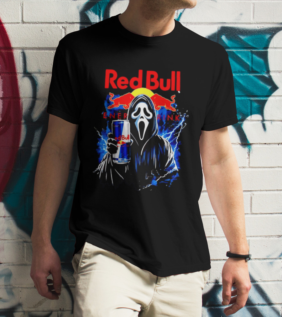 Red Bull Energy Drink Ghostface Scream Bootleg T-Shirt