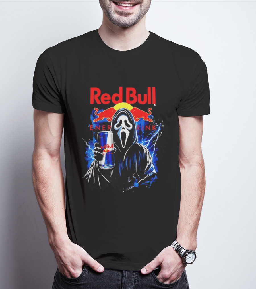 Red Bull Energy Drink Ghostface Scream Bootleg T-Shirt