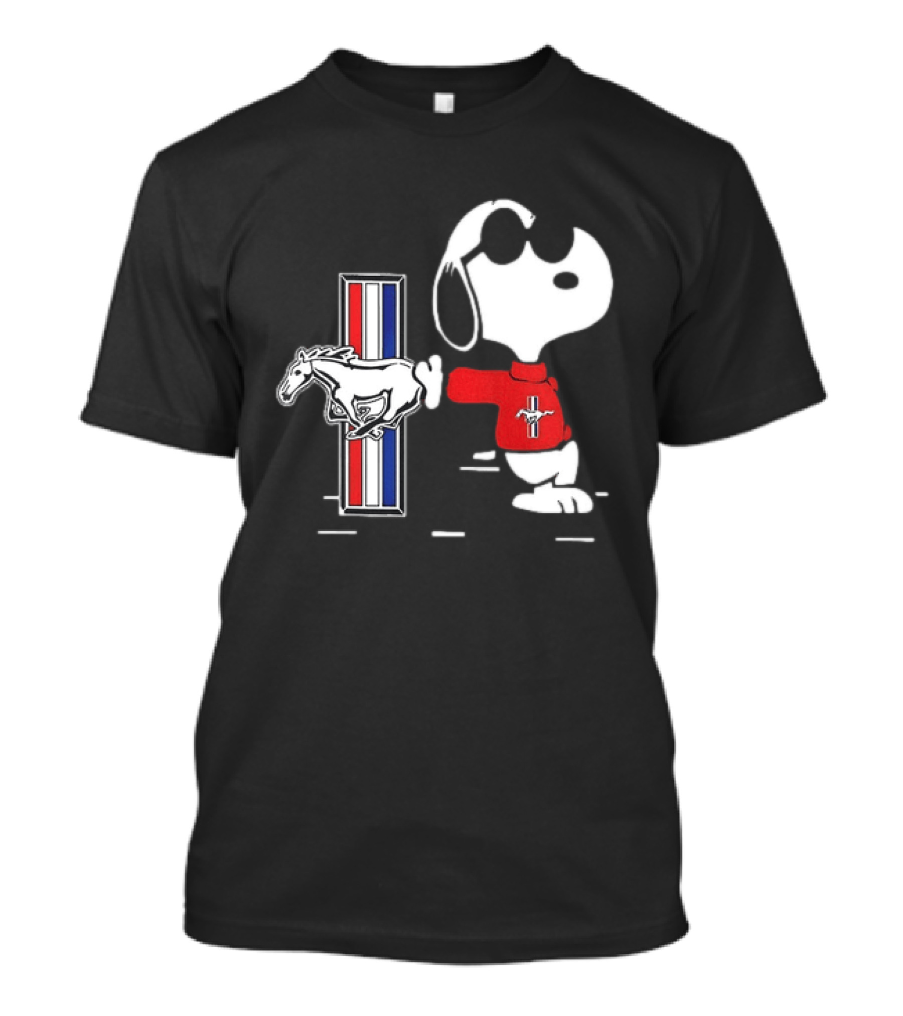 Snoopy Peanuts Ford Mustang Red Sweater Classic Mustang Pony T-Shirt