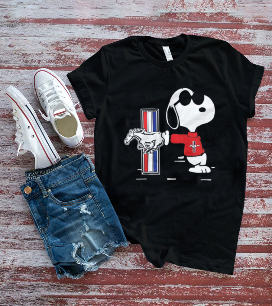 Snoopy Peanuts Ford Mustang Red Sweater Classic Mustang Pony T-Shirt