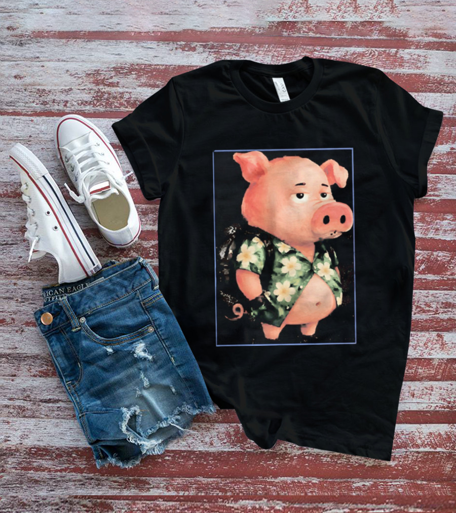 Nice Enjoy The Little Things Hawaiian Pig Floral T-Shirt