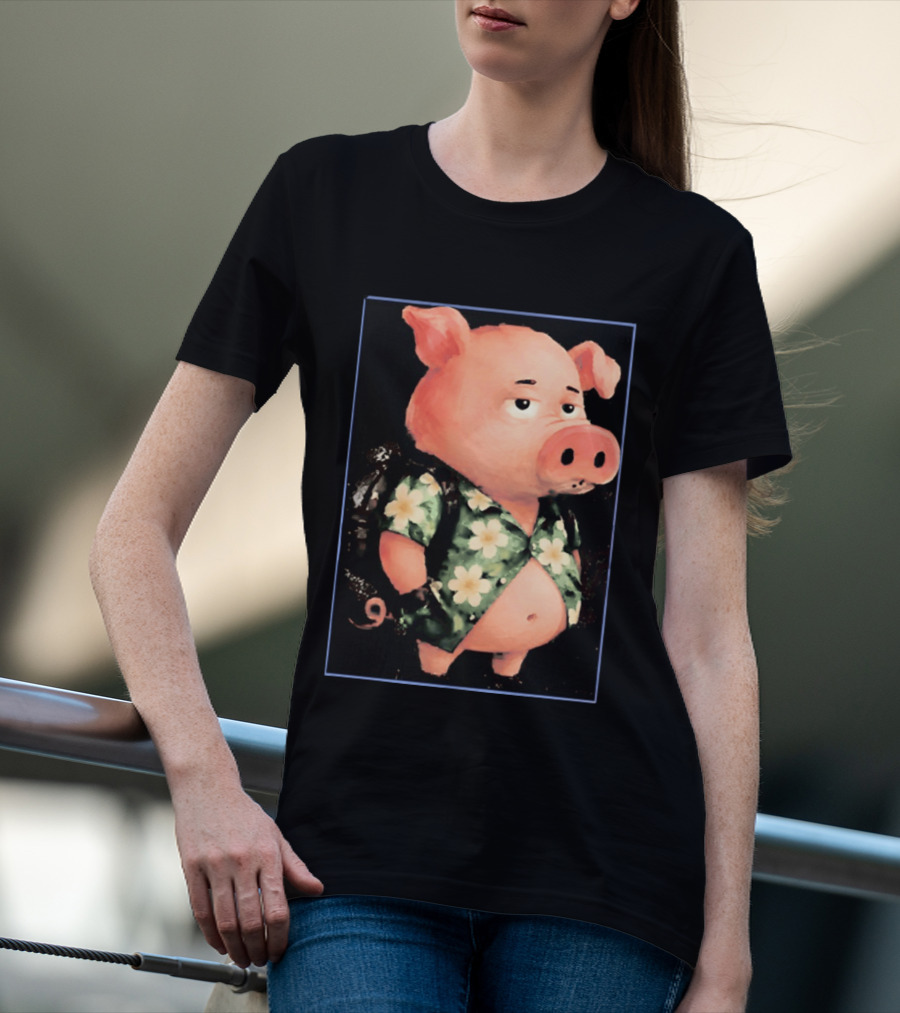 Nice Enjoy The Little Things Hawaiian Pig Floral T-Shirt